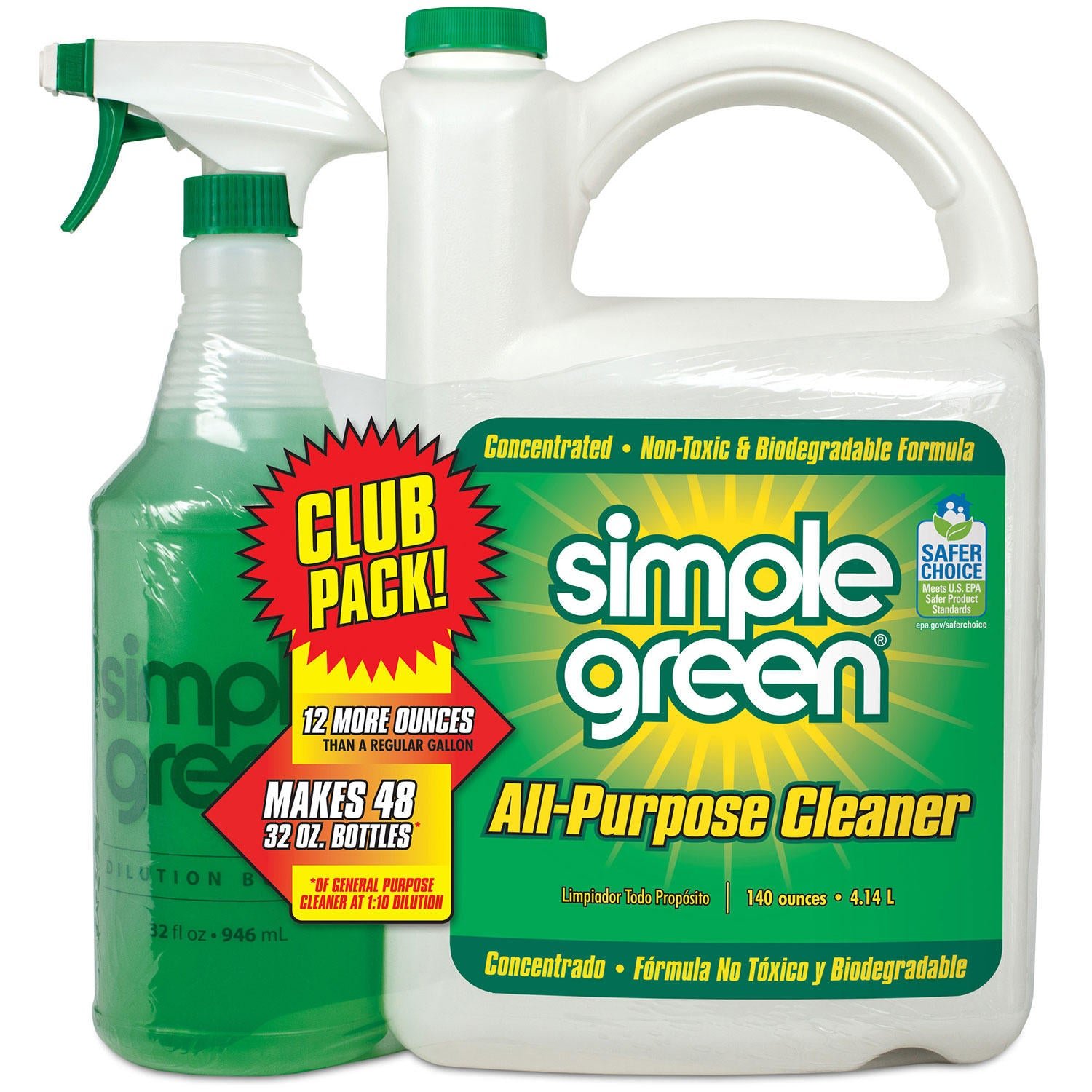 0004331800146_A.jpg Simple Green All-Purpose Cleaner (140 oz. Refill. 32 oz. Trigger Spray) - Image 1
