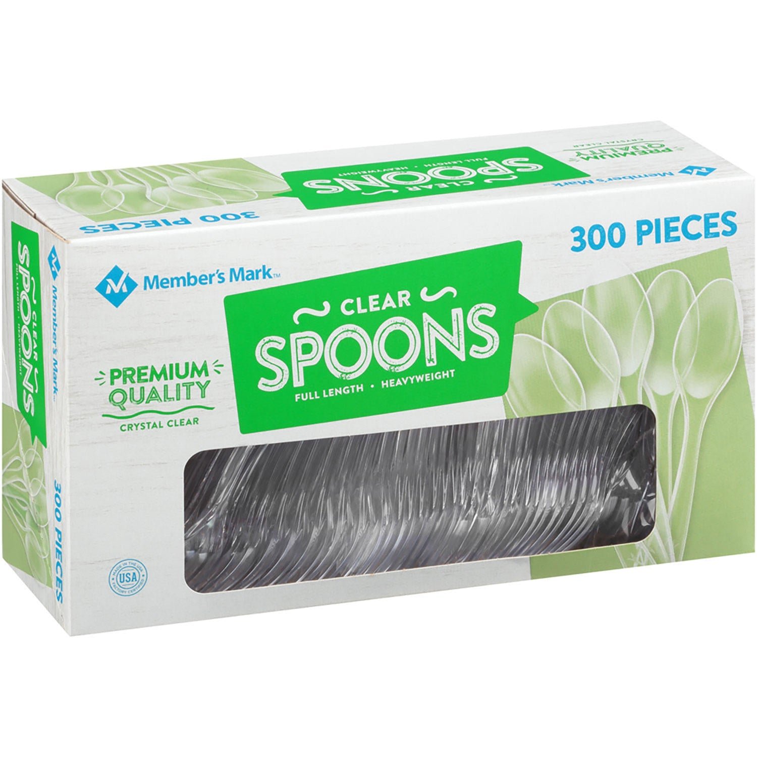 0007874200441_A.jpg Member's Mark Clear Plastic Spoons, Heavyweight (300 ct.) - Image 1