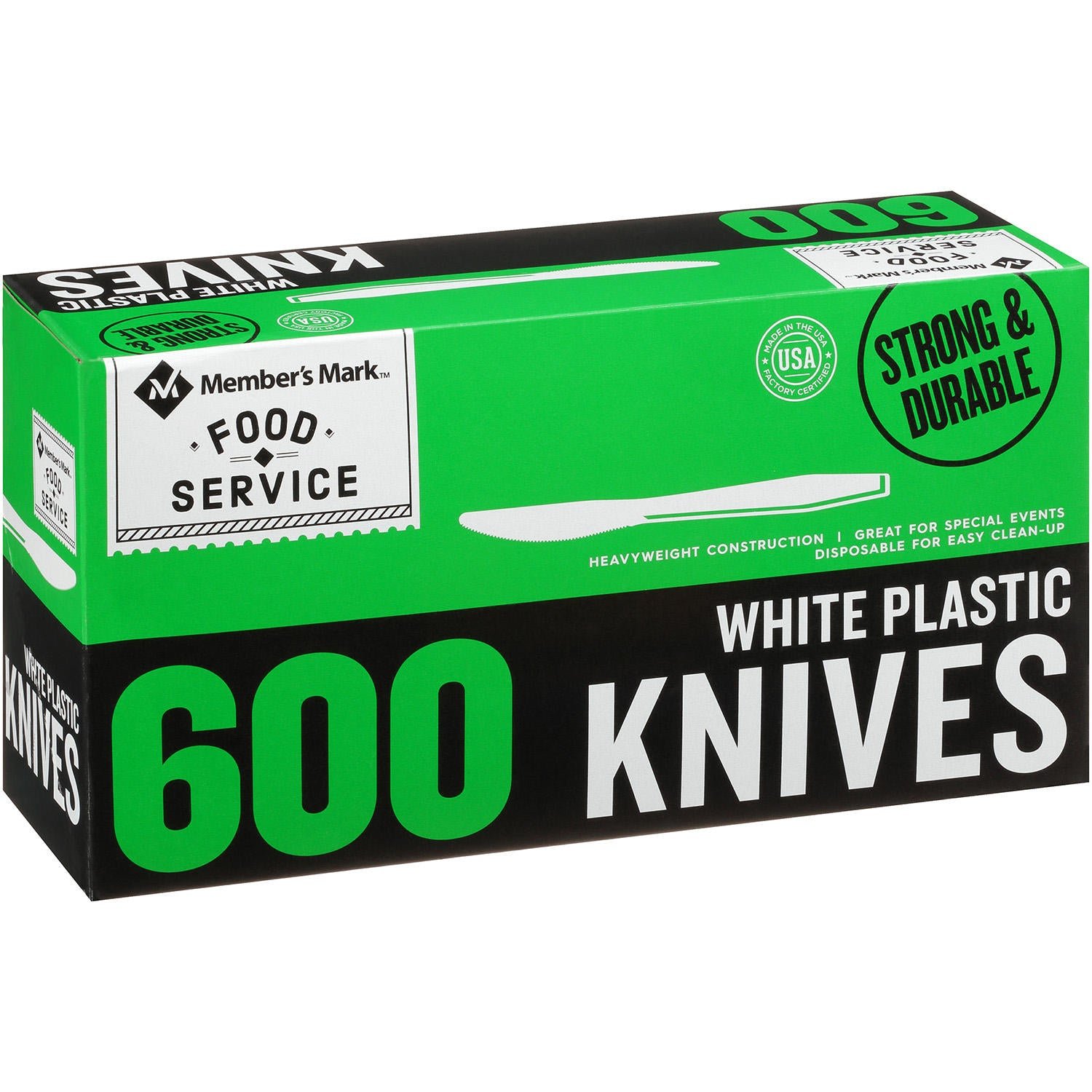 0007874204471_G.jpg Member's Mark Plastic Knives, Heavyweight, White (600 ct.) - Image 1