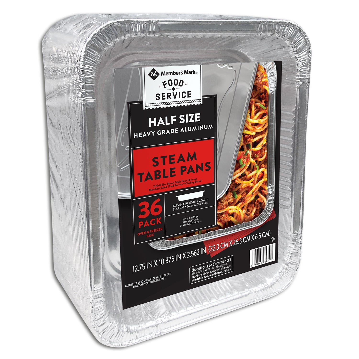 0007874220270_A.jpg Member's Mark Aluminum Steam Table Pans, Half Size (36 ct.) - Image 1