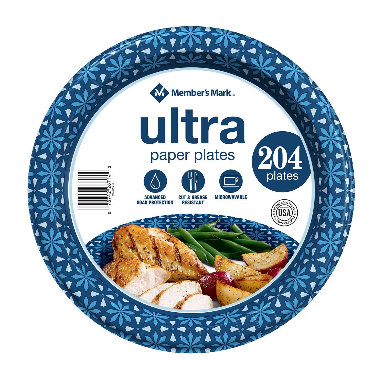 0007874226714_A.jpg Member's Mark Ultra Dinner Paper Plates (10", 204 ct.) - Image 1