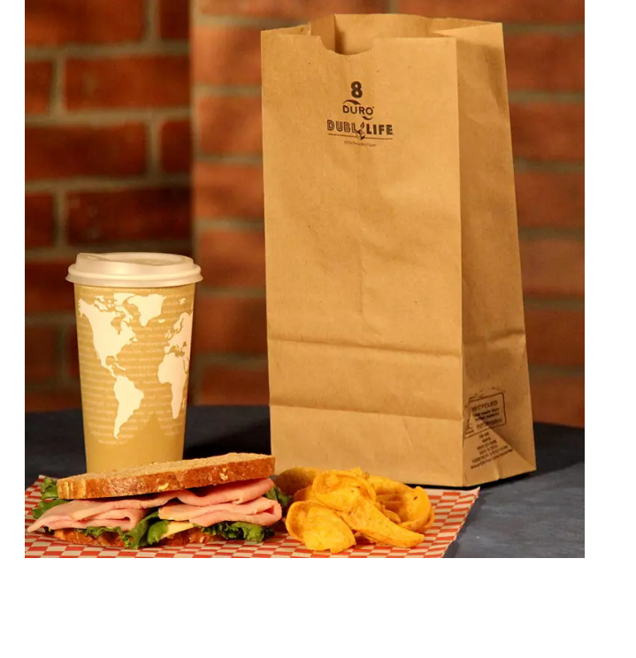 14.1_233a9a4a-0d76-4498-82dc-f97915d366cd.png Duro Brown Paper Bag, 8# Kraft Bags (500 ct.) - Image 1