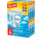 Glad Small Twist-Tie White Trash Bags, Fresh Clean Scent with Febreze Freshness (4 gal. 156 ct.)