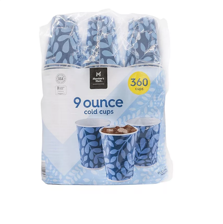 17.1_53f3842a-914c-494e-9974-c63e1a690894.png Member's Mark Printed Paper Bath Cold Cup (9 oz., 360 ct.) - Image 1