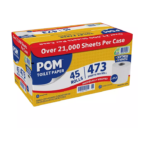 POM Bath Tissue, Septic Safe, 2-Ply, White (473 sheets/roll, 45 rolls)
