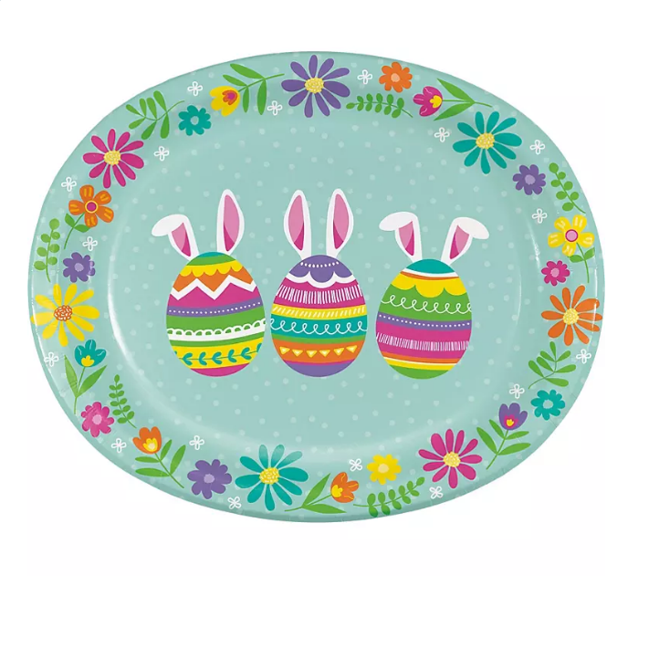 20.1_48b1ae7a-325c-40bd-91d3-dbebb52f7319.png Member's Mark Easter Fun Oval Paper Plates, 10" x 12" (50 ct.) - Image 1