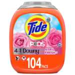 Tide PODS with Downy, Liquid Laundry Detergent Pacs in April Fresh, 104 ct.