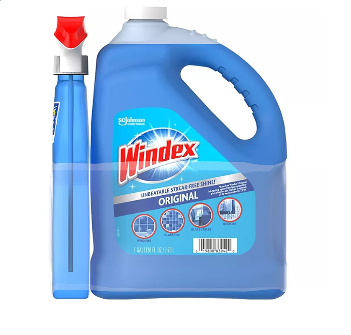 22.1_abb4849f-daf9-4cd8-a76a-0f31ba637b1f.png Windex Original Glass Cleaner (128 fl. oz. Refill + 32 fl. oz. Trigger) - Image 1
