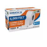 Marathon Jumbo Roll 2-Ply Toilet Paper, Septic Safe (1000 ft./roll, 6 rolls/case)