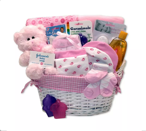 28.1_ded073d7-4dd4-4b6a-96ae-687bef0ac066.png Simply Baby Necessities Gift Basket in Pink - Image 1