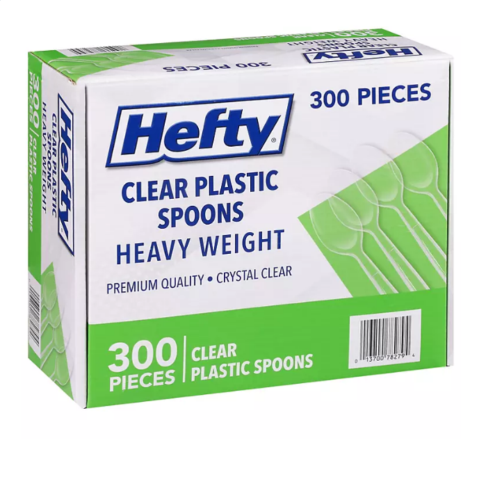 30.1_c37f2c2e-88ed-4113-9971-a0f10cd33027.png Hefty Clear Heavy-Weight Plastic Spoons (300 ct.) - Image 1