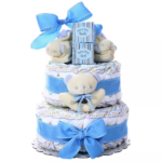 Alder Creek Gift Baskets Two-Tier Diaper Cake (Select Color)