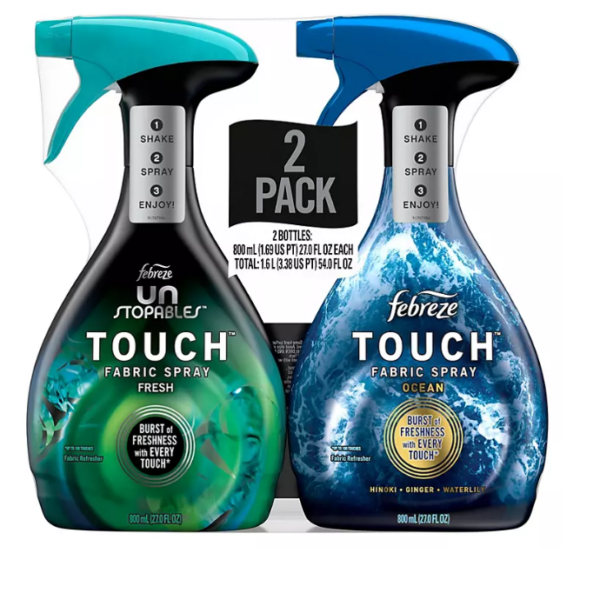 Febreze Touch Fabric Spray, Ocean & Unstopables Fresh (27 fl. oz., 2 pk.)