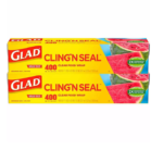 Glad Cling 'N Seal Clear Plastic Food Wrap (400 sq. ft./roll, 2 rolls)