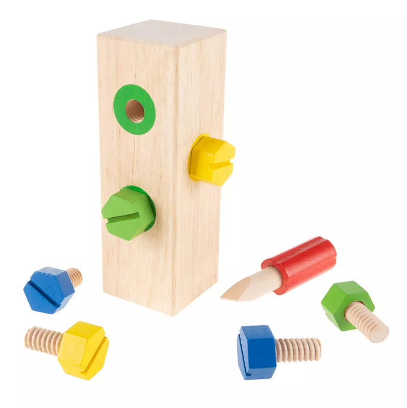 43.1_62532f04-0d57-413e-ab1c-81c1d047edc2.png Toy Time Wooden Screw Block Toy - Image 1