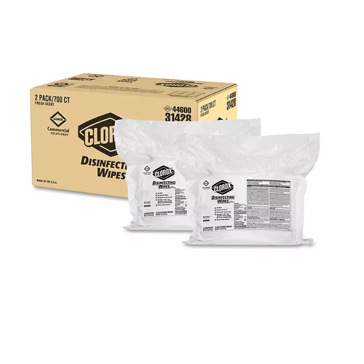 44.1_9874eade-0ebe-4f40-abf1-68124dfb433e.png Clorox Disinfecting Wipes Refills, Fresh Scent (700 wipes/pk., 2 pk.) - Image 1