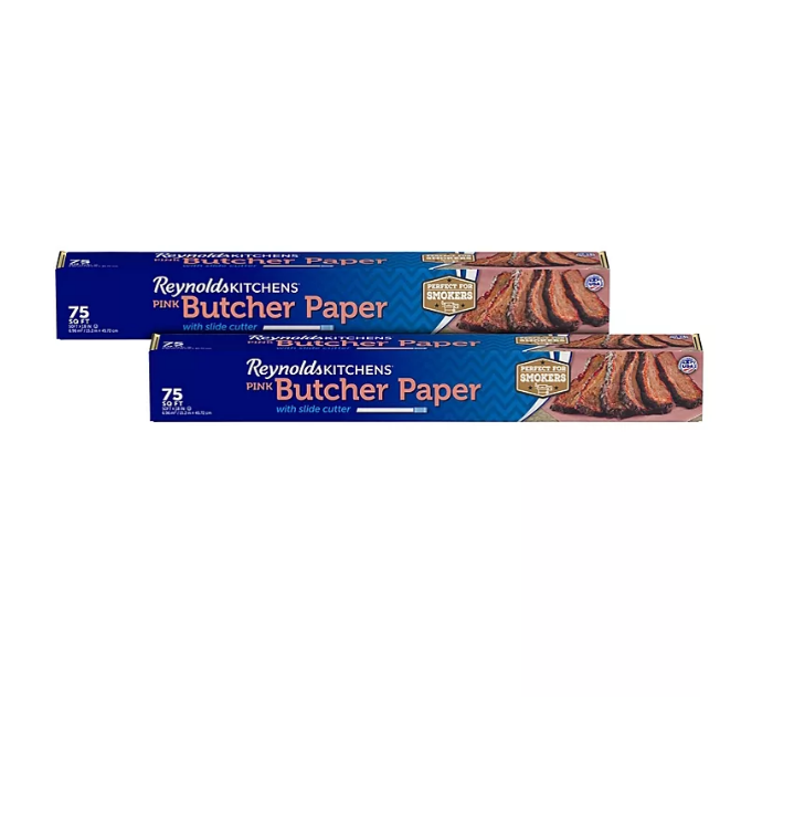 6.1_6e27768c-99e0-4910-b180-aa4f7bc4c9ee.png Reynolds Kitchens Pink Butcher Paper with Slide Cutter (75 sq. ft., 2 pk.) - Image 1