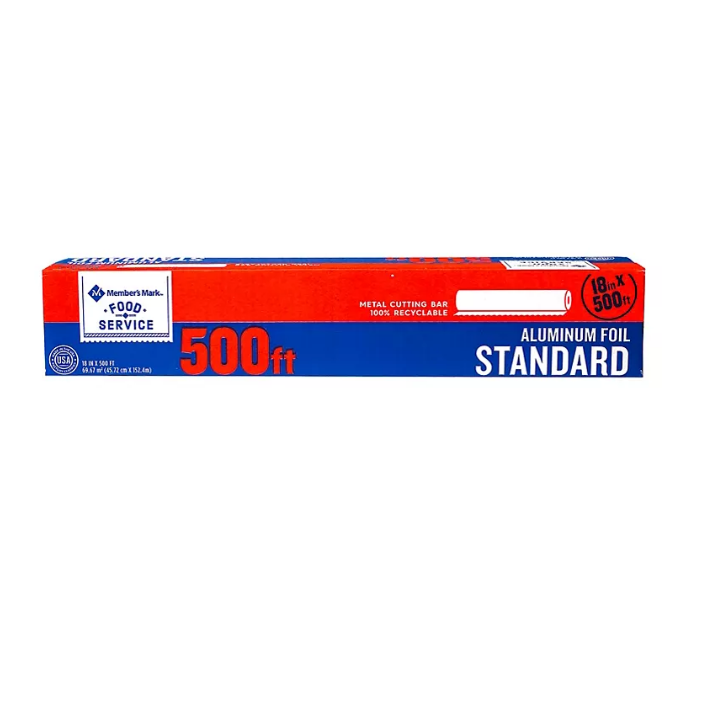 7.1_e0811d8c-c16e-4267-958a-e68a865eb7b3.png Member's Mark Standard Foodservice Aluminum Foil (18" x 500 ft.) - Image 1