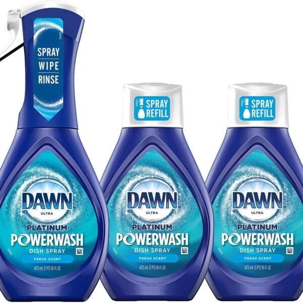 Dawn Powerwash Starter Kits, Dish Spray, Dish Detergent, Fresh Scent Bundle, Spray Bottle, 2 Refillsâ€¦